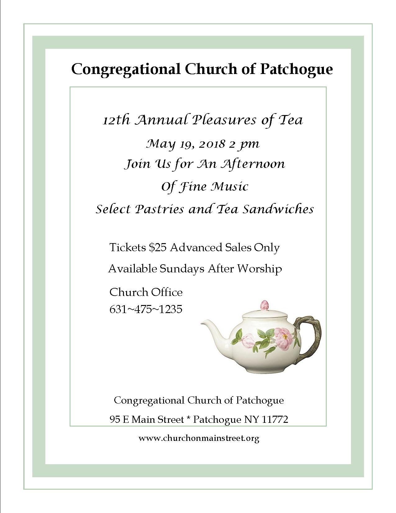12th Annual Pleasures of Tea @ Congregational Church of Patchogue