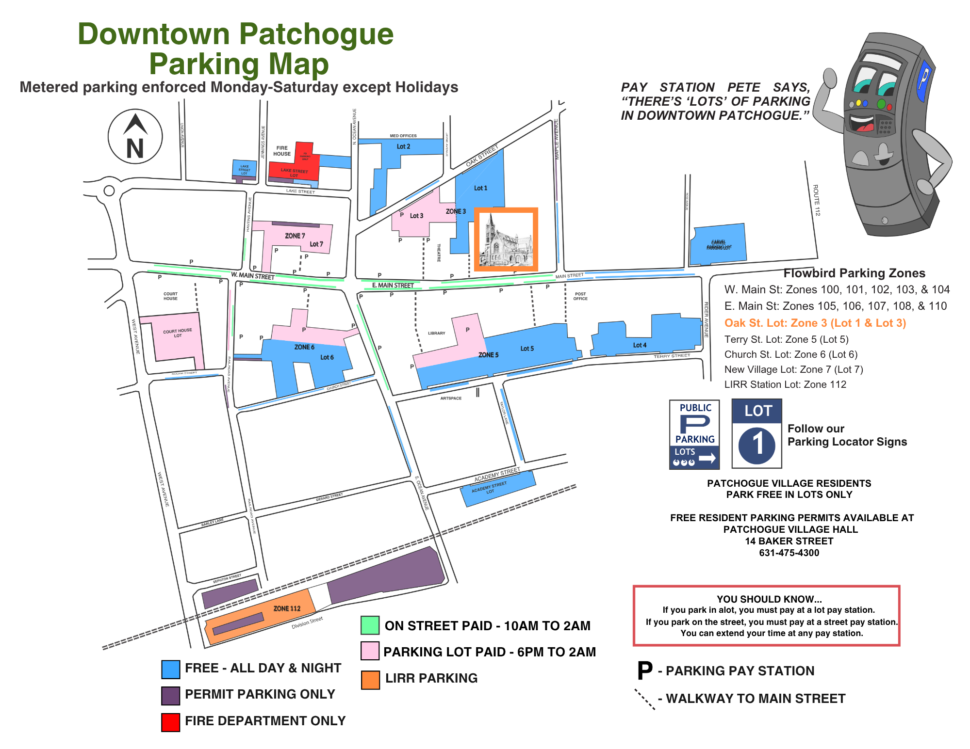 2026 Map of Patchogue Village Parking Lots We're located by Lot 1